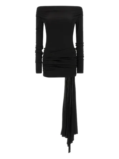 THE ANDAMANE Wendell off-the-shoulder draped mini dress
