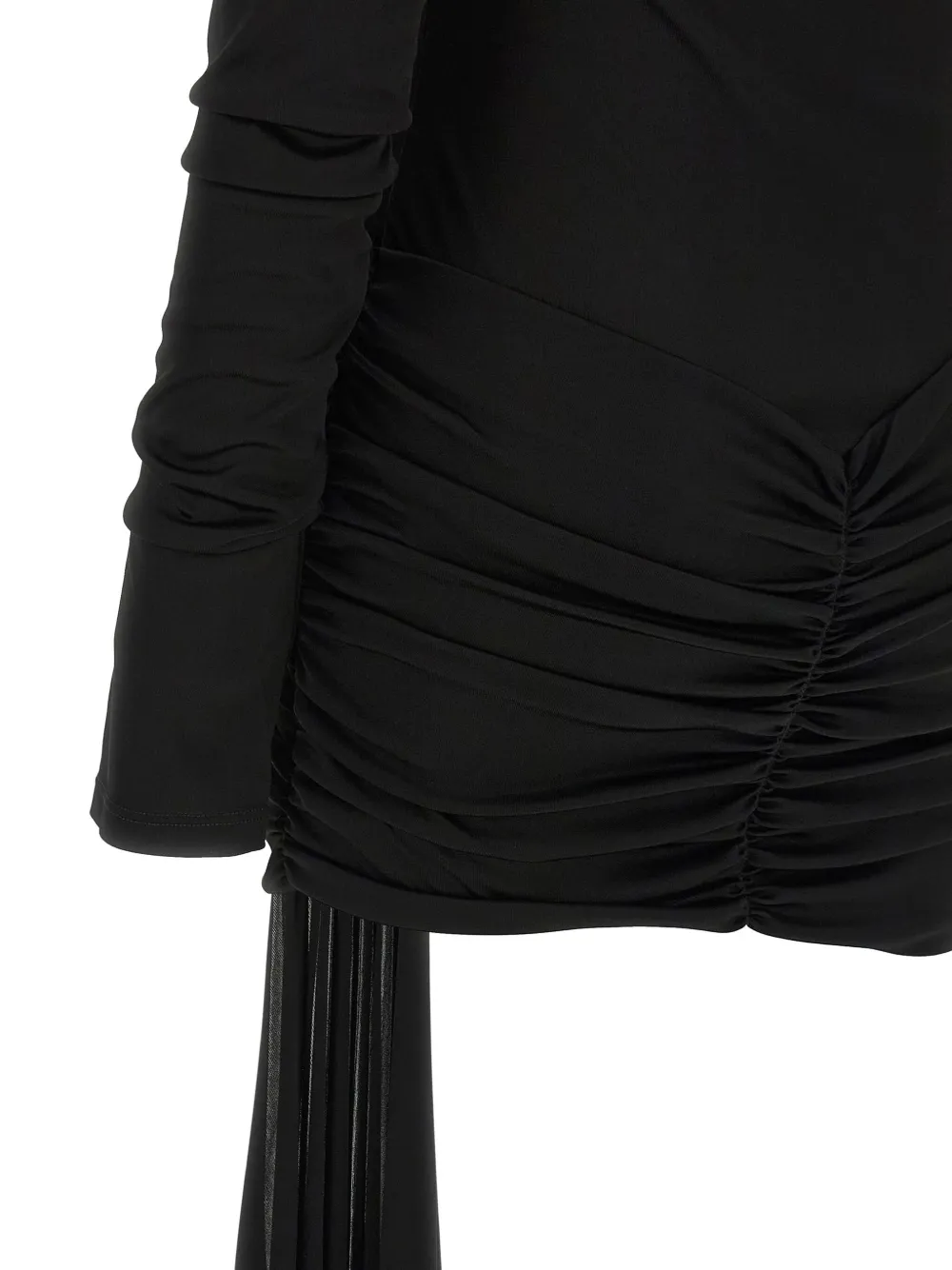 The Andamane Wendell Off-the-shoulder Draped Mini Dress In Black