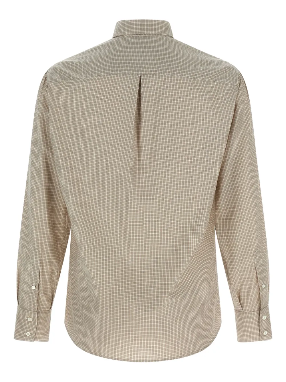 Brunello Cucinelli Long Sleeve Button-down Collar Check Shirt In Neutral
