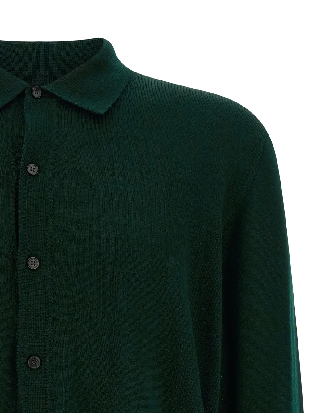 Roberto Collina Vest met shirtkraag en knopen Groen