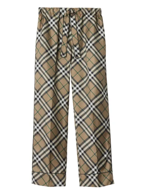 Burberry check silk trousers