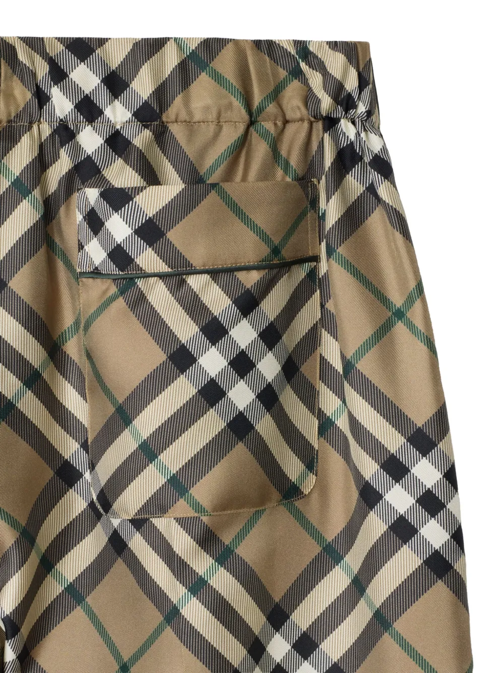 Burberry check silk trousers - Beige