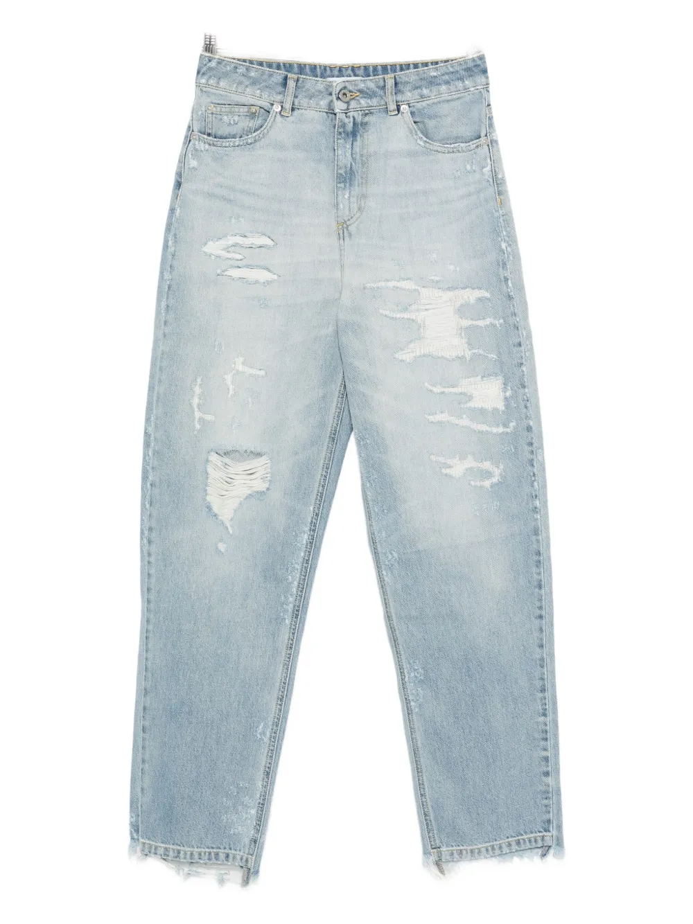 Halfboy Ripped-detail Frayed Jeans In Blue