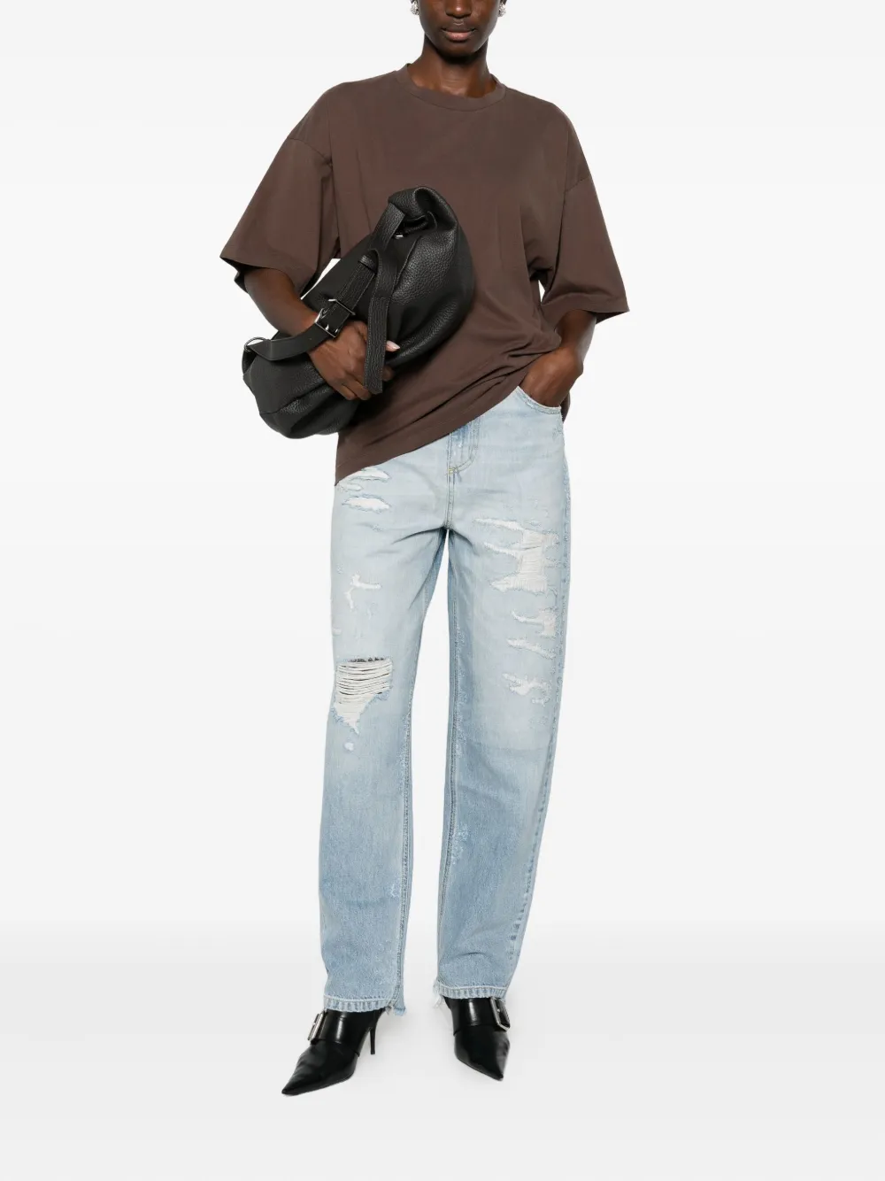 Halfboy ripped-detail frayed jeans - Blauw