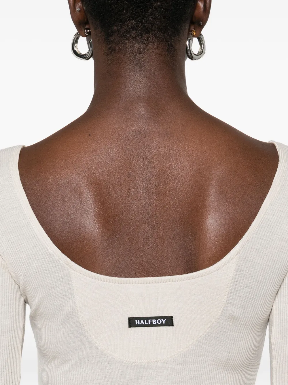 Halfboy Long-sleeve Cotton Top In Neutral