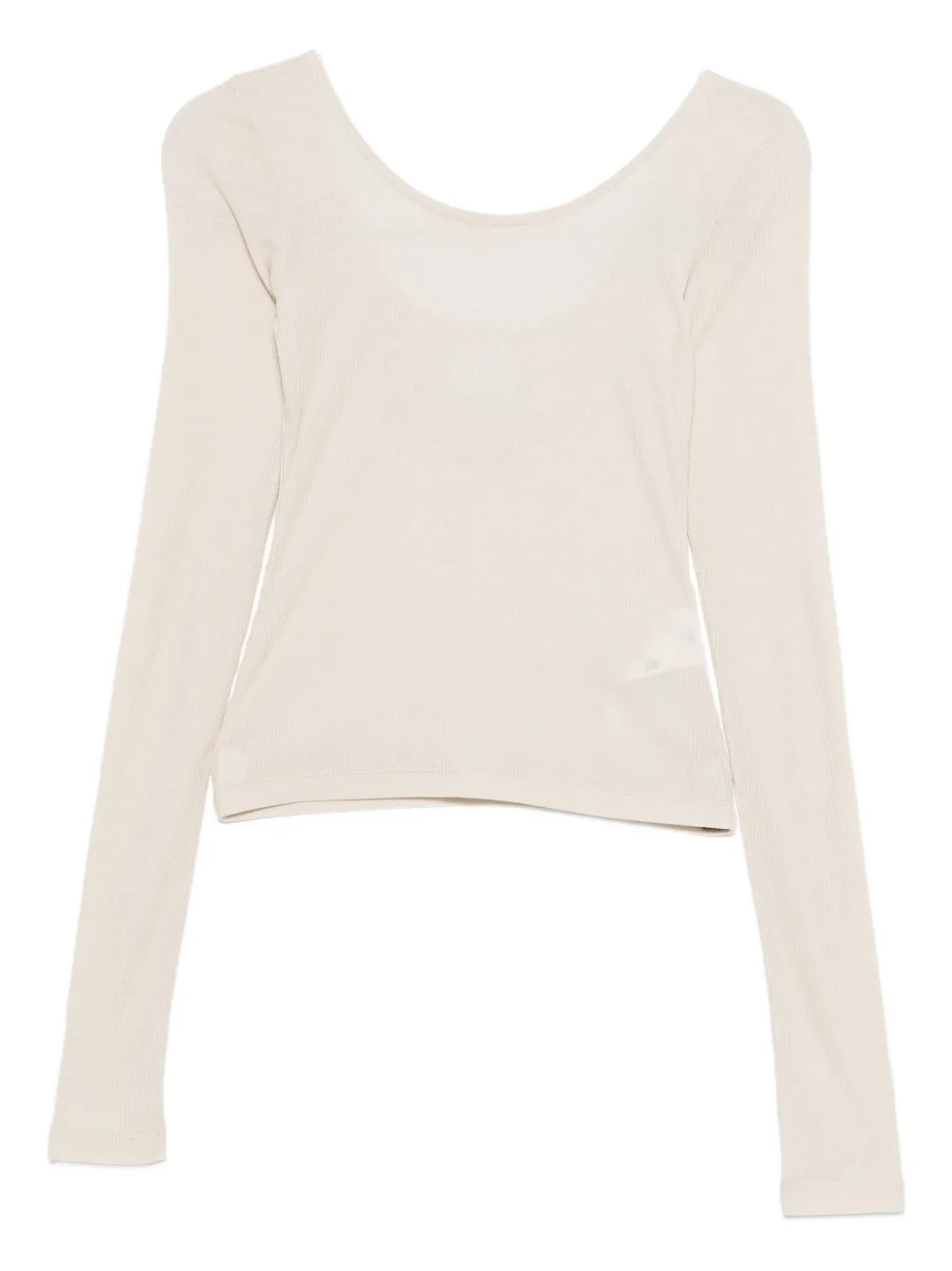Halfboy Long-sleeve Cotton Top In Neutral