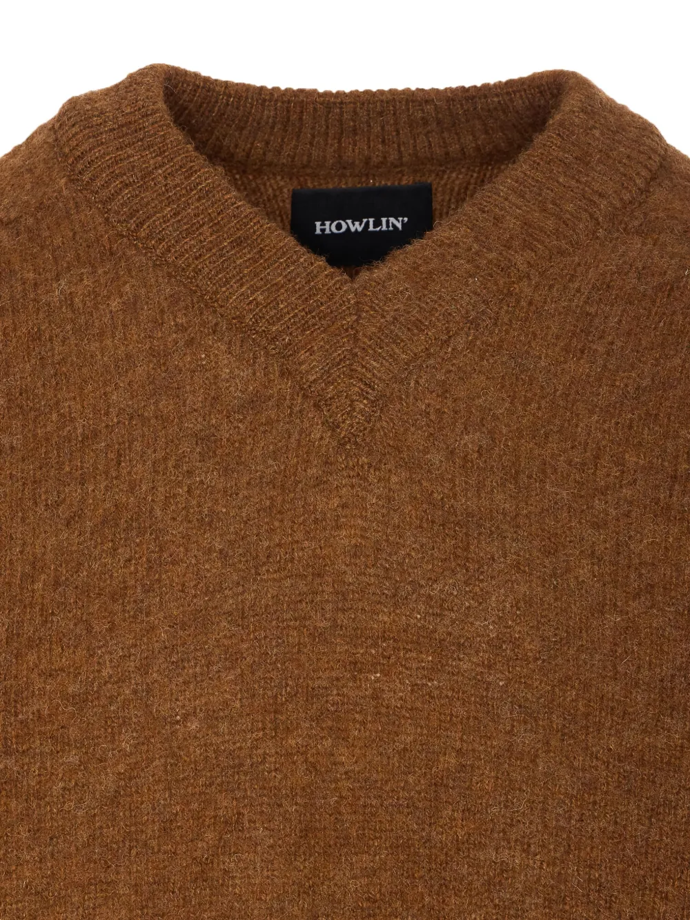 Howlin' Trui met V-hals en print Bruin