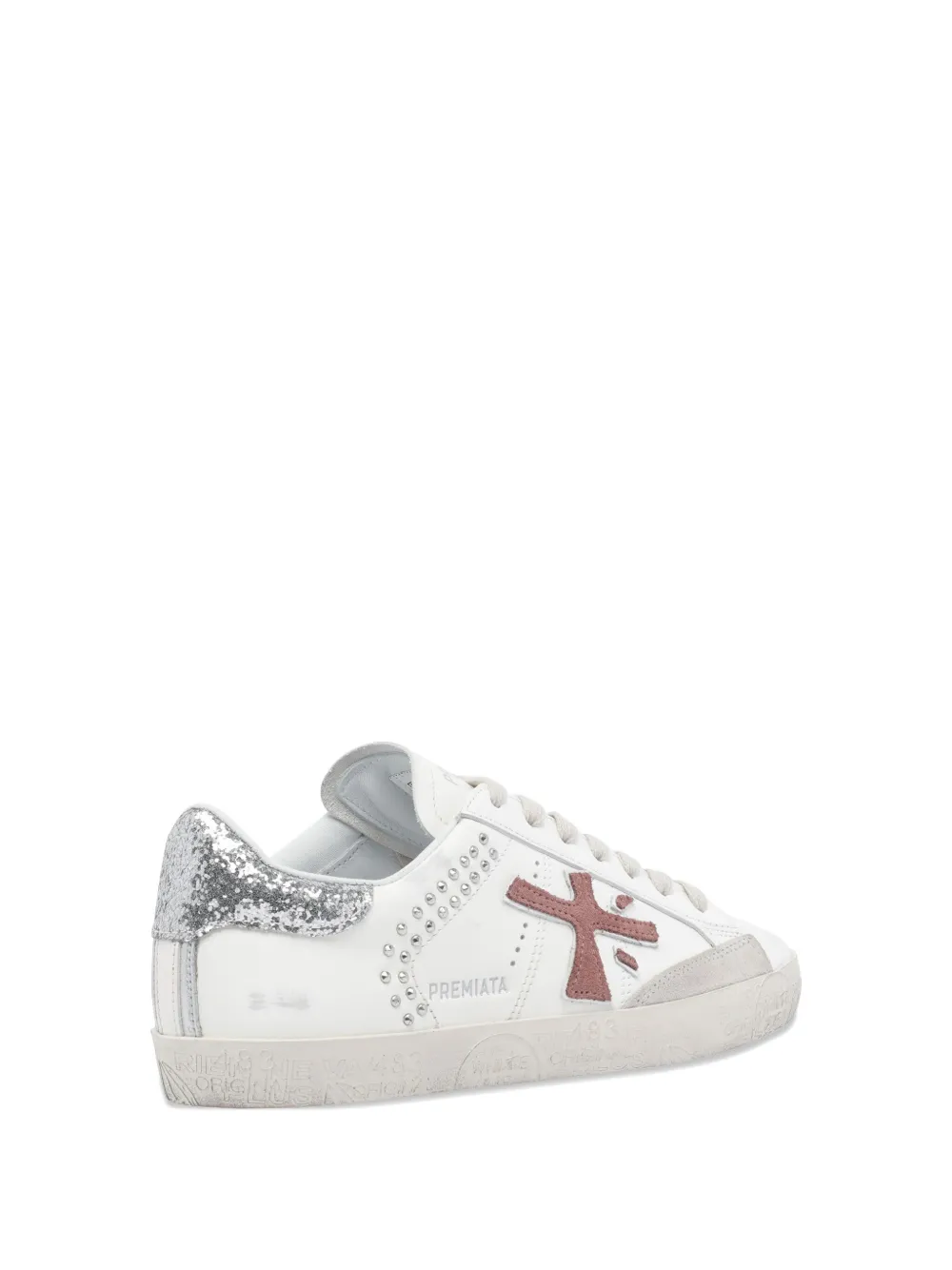 Premiata Stevend 7607 sneakers met logo van studs Wit