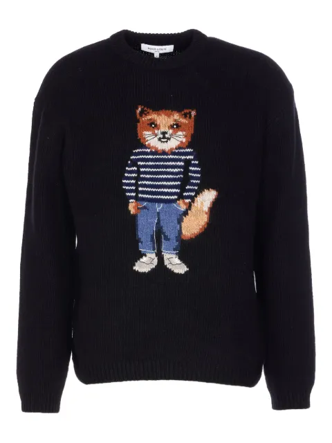 Maison Kitsuné dressed fox embroidered sweater