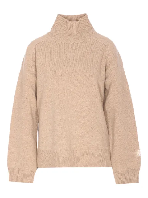 Tory Burch sudadera con logo bordado y cuello de tortuga