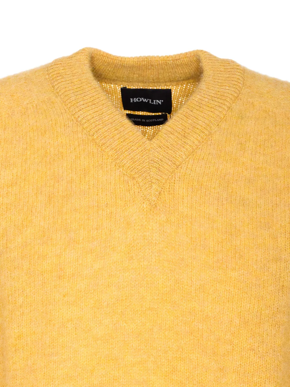 Howlin' Long Sleeve V-neck Sweater With Ribbed Cuffs And Hem In Orange