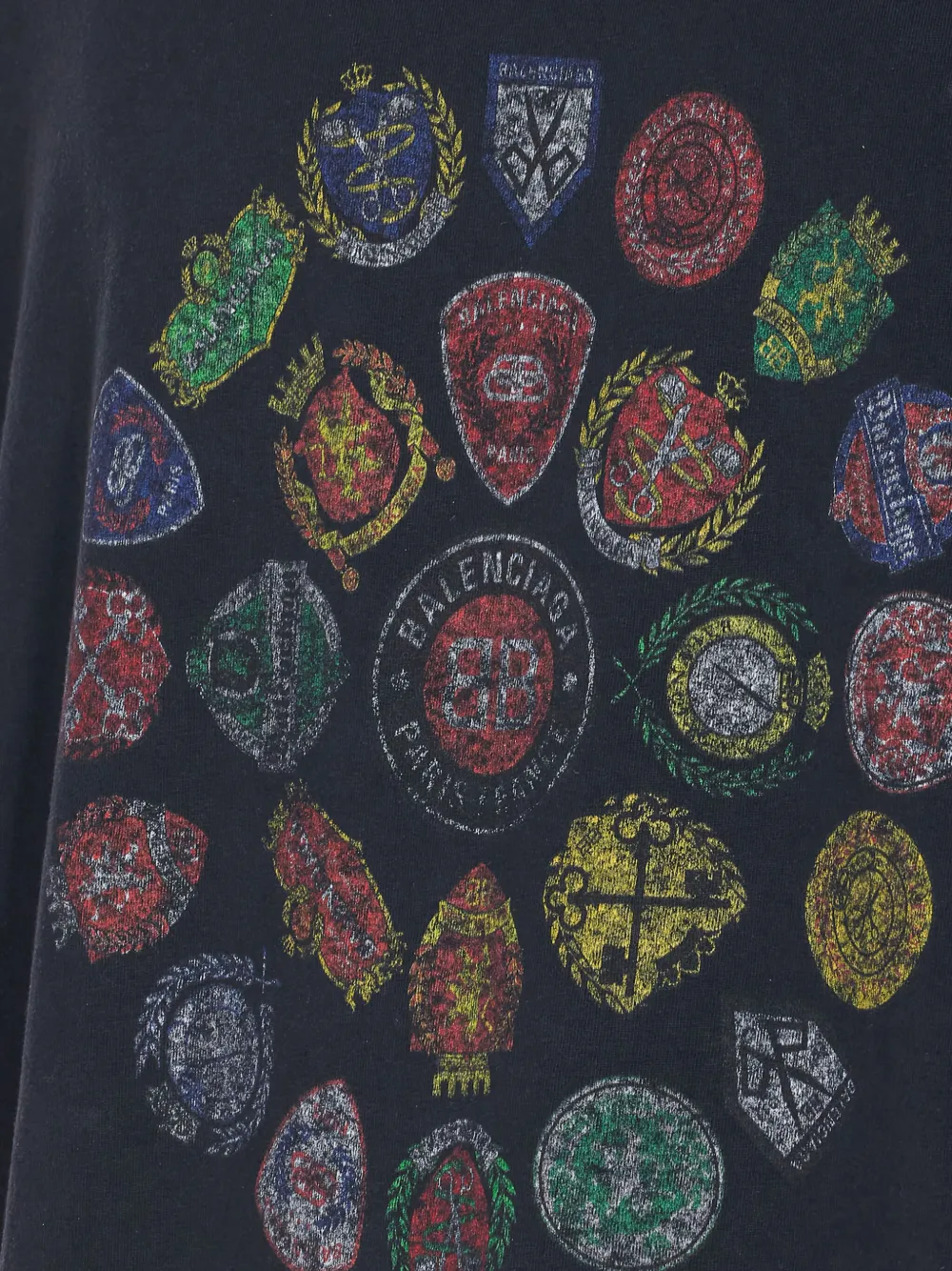 Balenciaga T-shirt met print en ronde hals Zwart