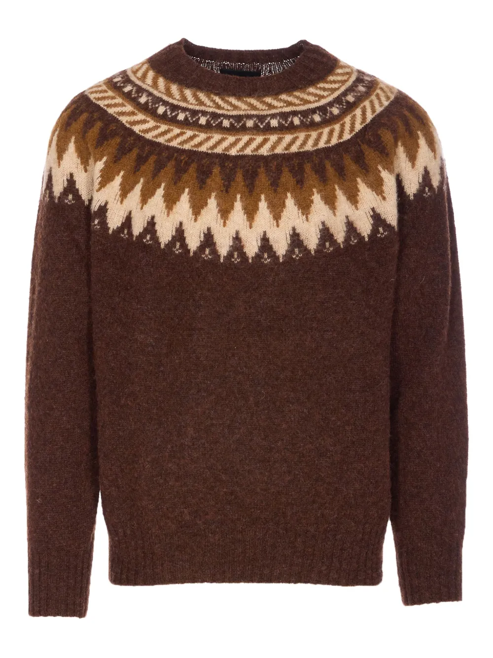 Howlin' Fair Isle crew-neck sweater | Brown | Image 1