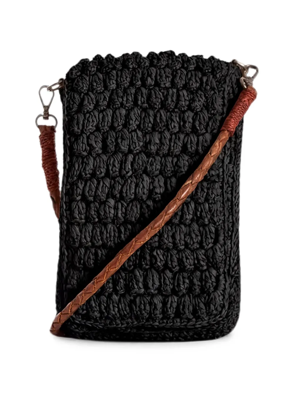 IBELIV small VAO woven-raffia phone bag - Nero