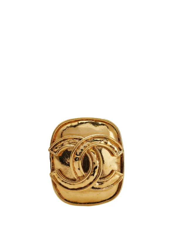 CHANEL Pre-Owned 1994 Gold Plated CC Brooch Costume Brooch