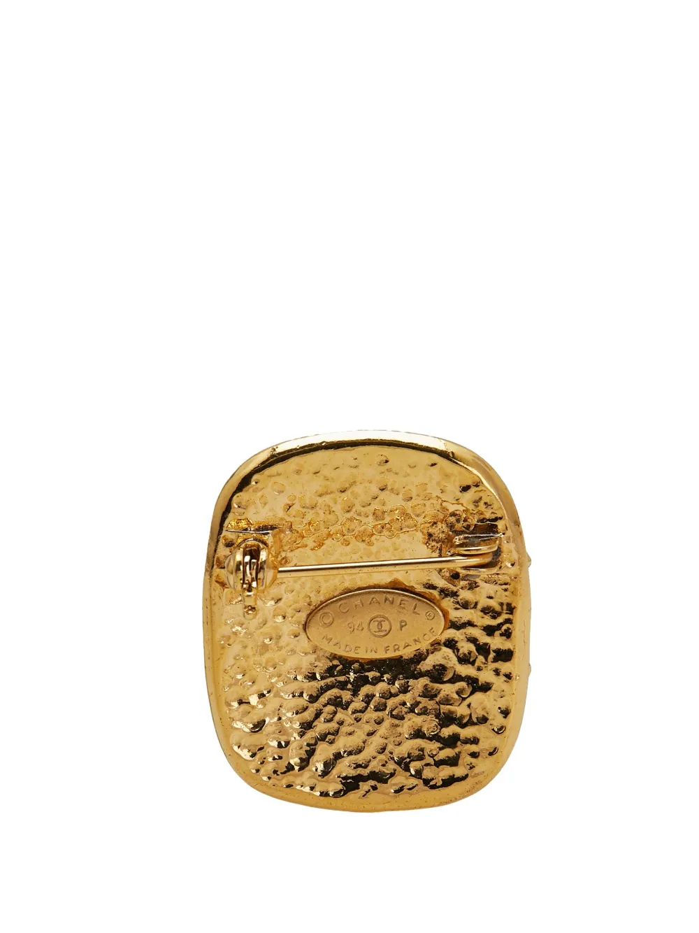 CHANEL Pre-Owned 1994 Gold Plated CC Brooch costume brooch | Image 2