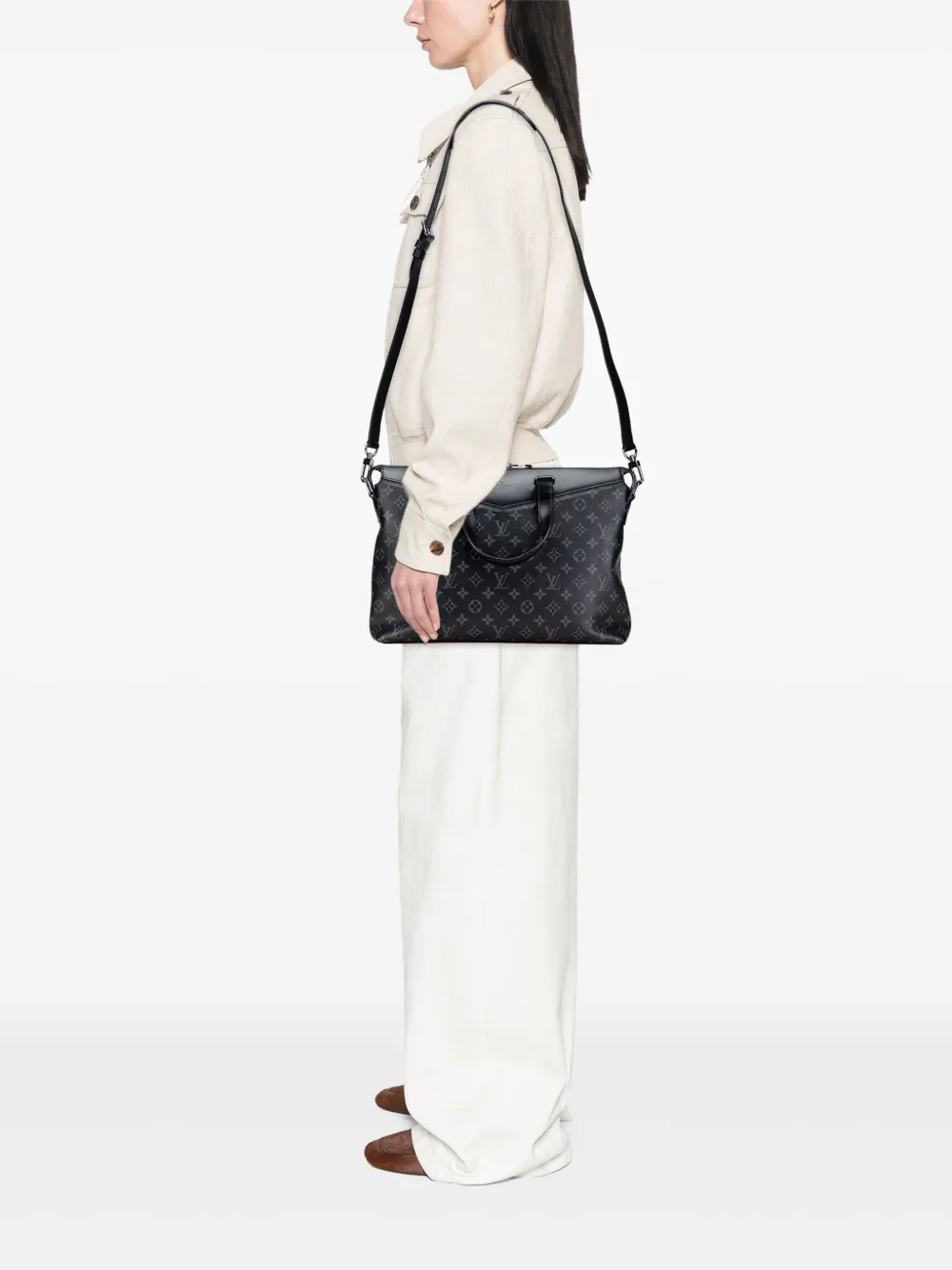 Louis Vuitton Pre-Owned 2018 Monogram Eclipse Explorer business bag | Pre-Owned | Image 2