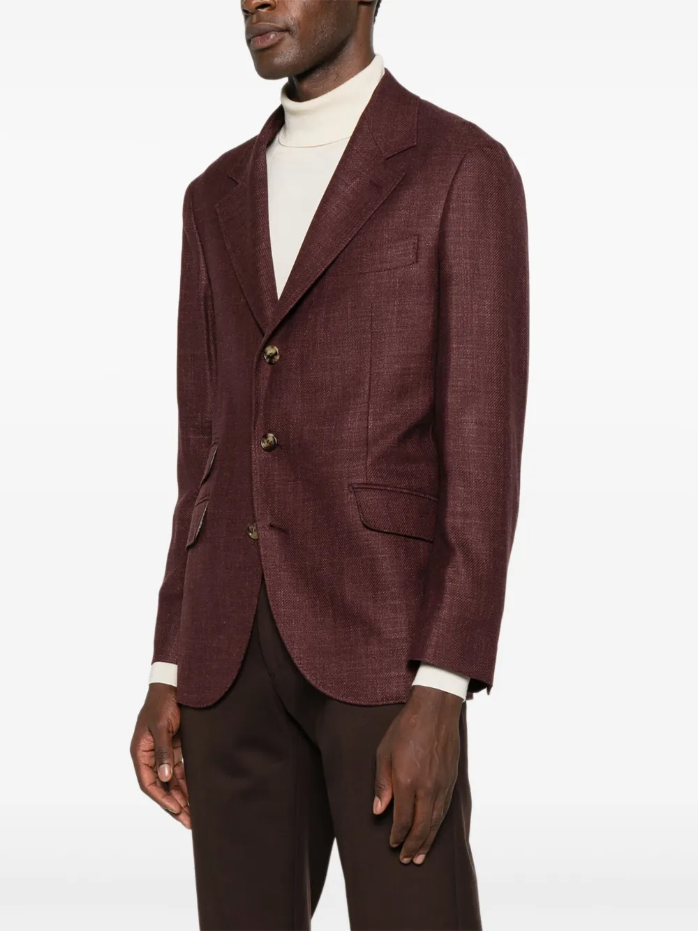 Brunello Cucinelli Blazer van zijdeblend Rood