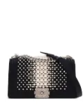 CHANEL Pre-Owned 2015-2016 Old Medium Satin Pearl Embellished Boy Flap crossbody bag - Black
