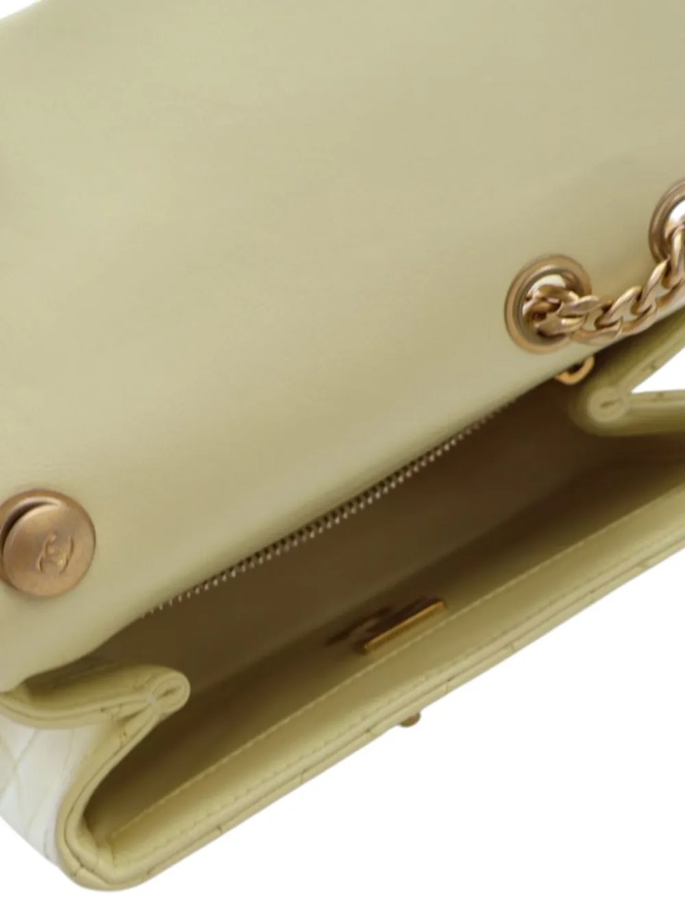 Pre-owned Chanel 2021-2025 Mini Square Lambskin Sweet Camellia Flap Crossbody Bag In Yellow