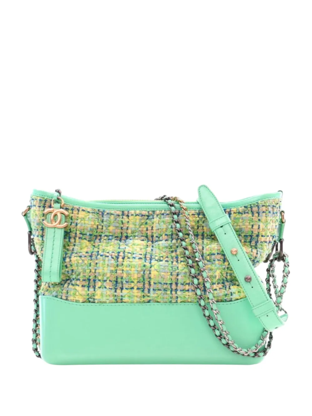 CHANEL Pre-Owned 2019 Medium Tweed Gabrielle crossbody bag | Green | Image 1