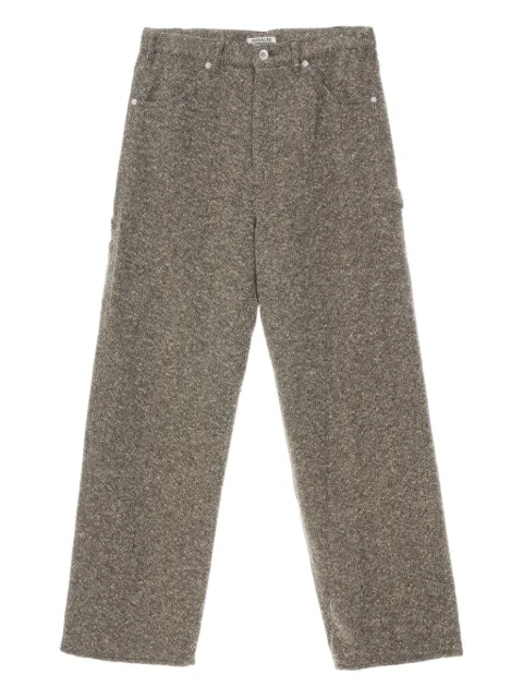 Auralee 粗花呢绘画风长裤