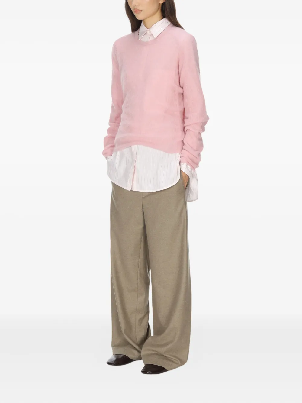  Auralee Alpaca Wool-blend Sweater - Pink 