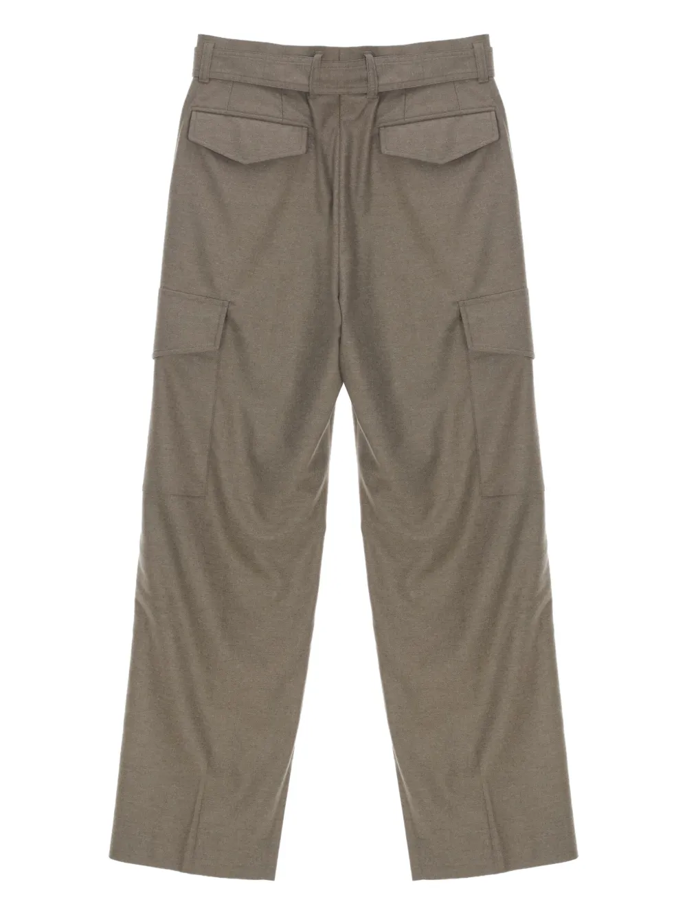 Auralee Flannel Cargo Slacks Trousers In Brown