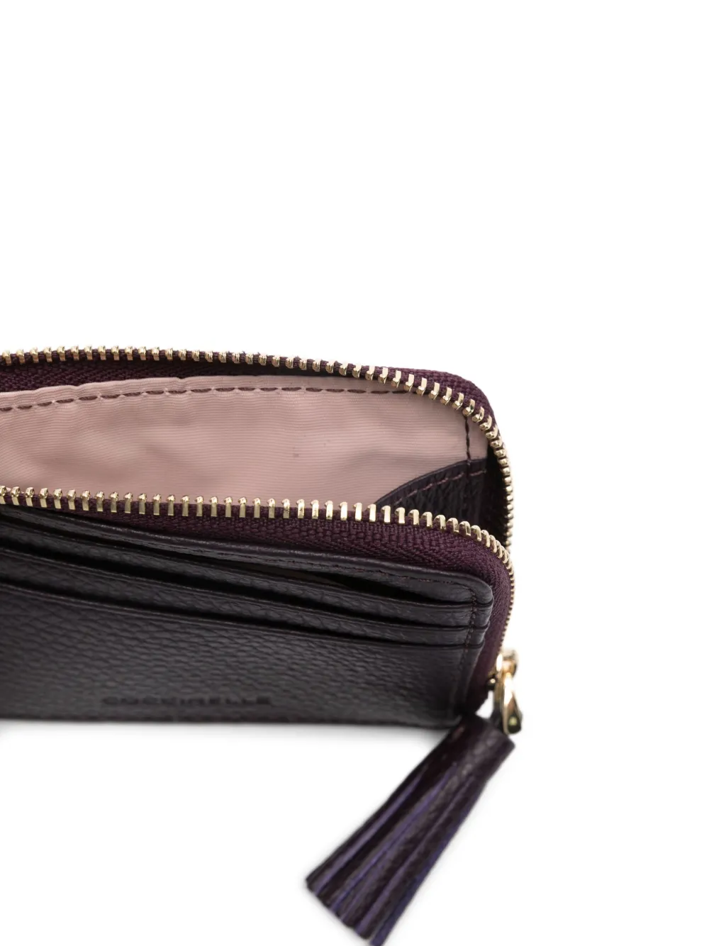 Coccinelle Portemonnee met kwastje en rits Paars