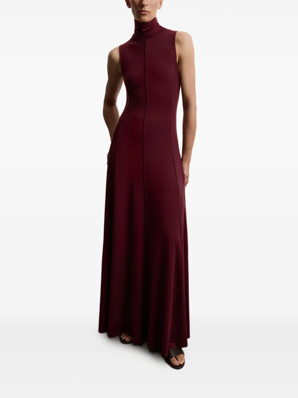 12 STOREEZ Maxi-jurk met col - Rood