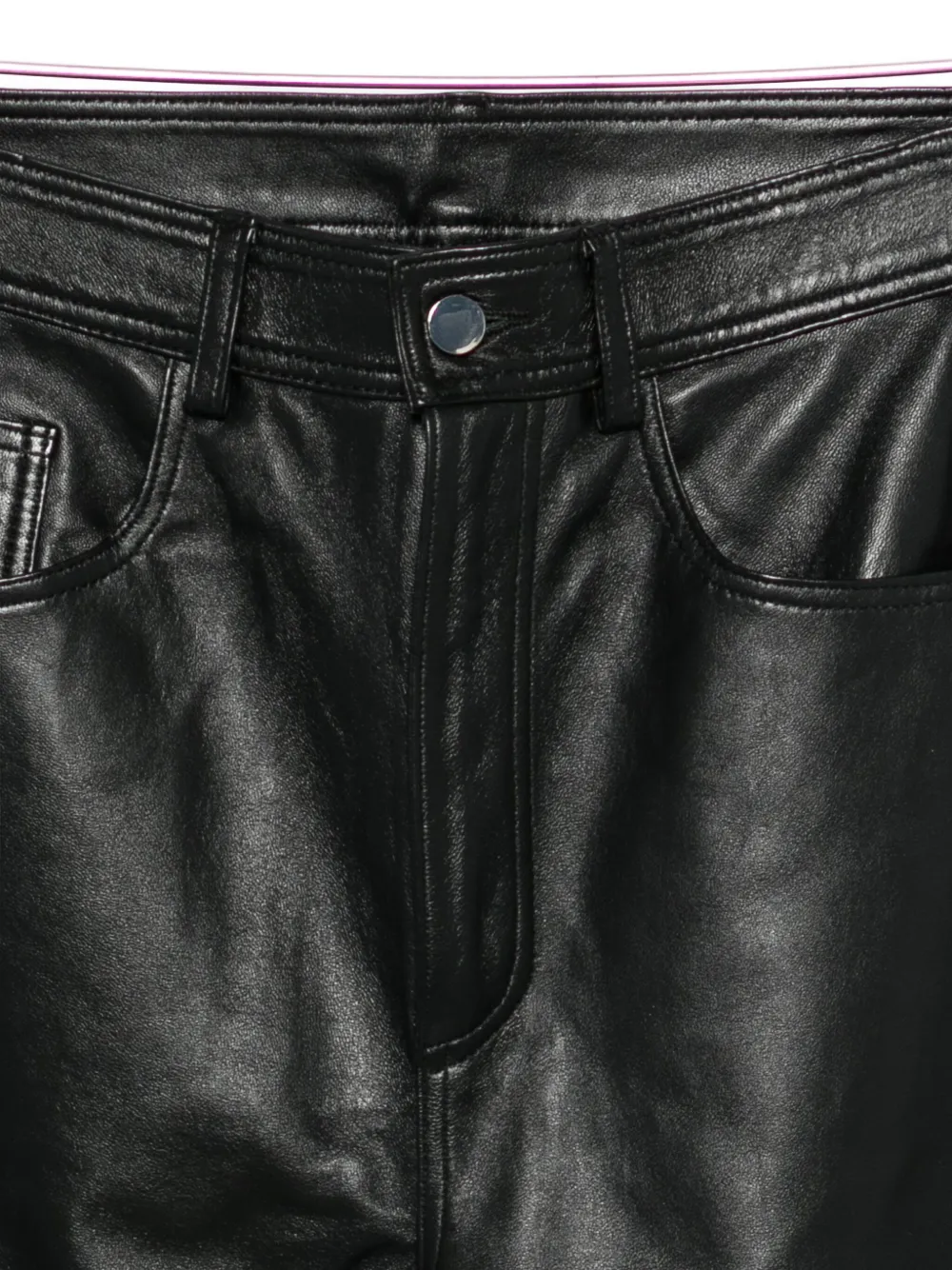 Medeea Straight-leg Leather Trousers In Black