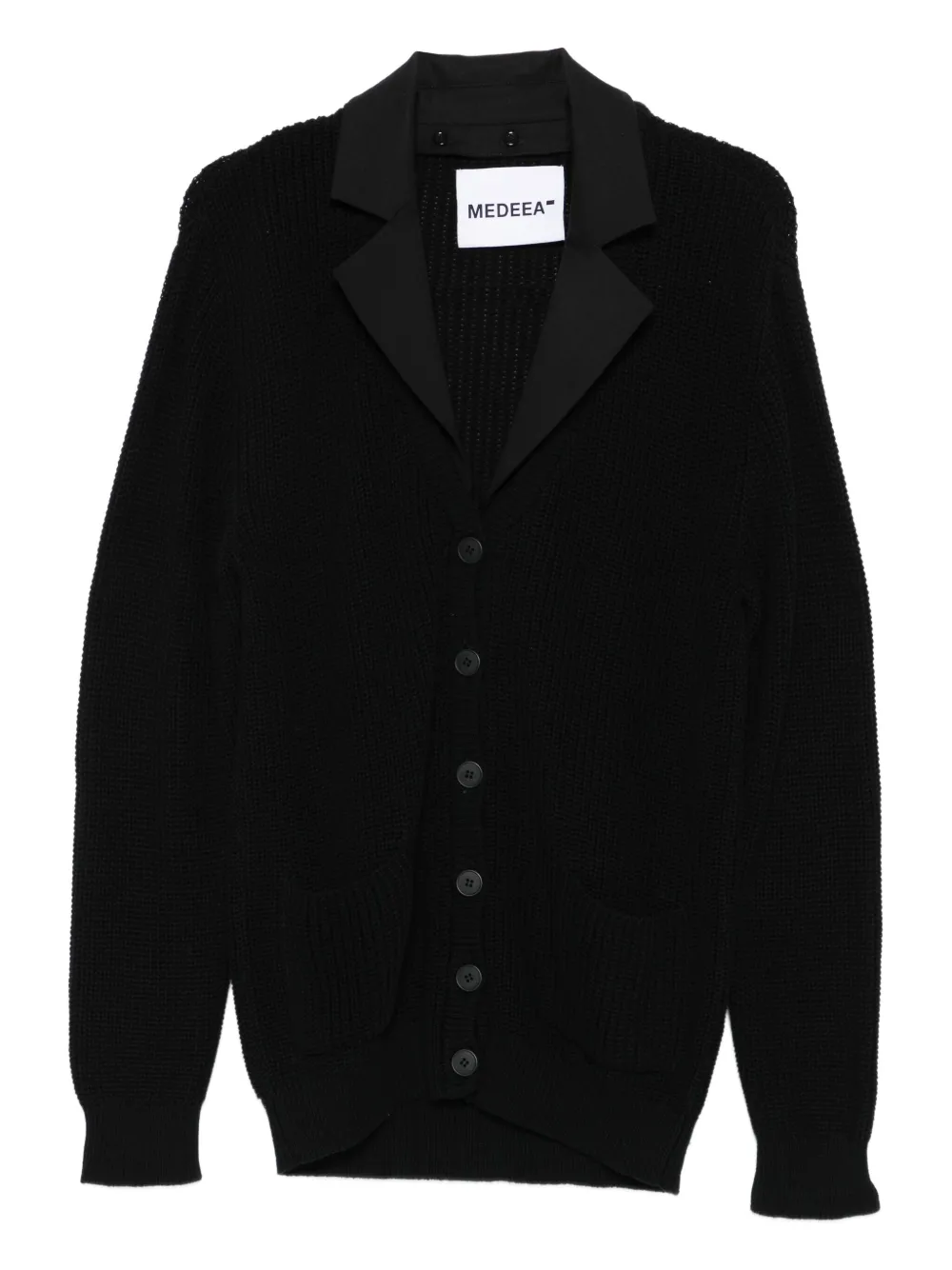 Medeea Notch-lapels Cardigan In Black