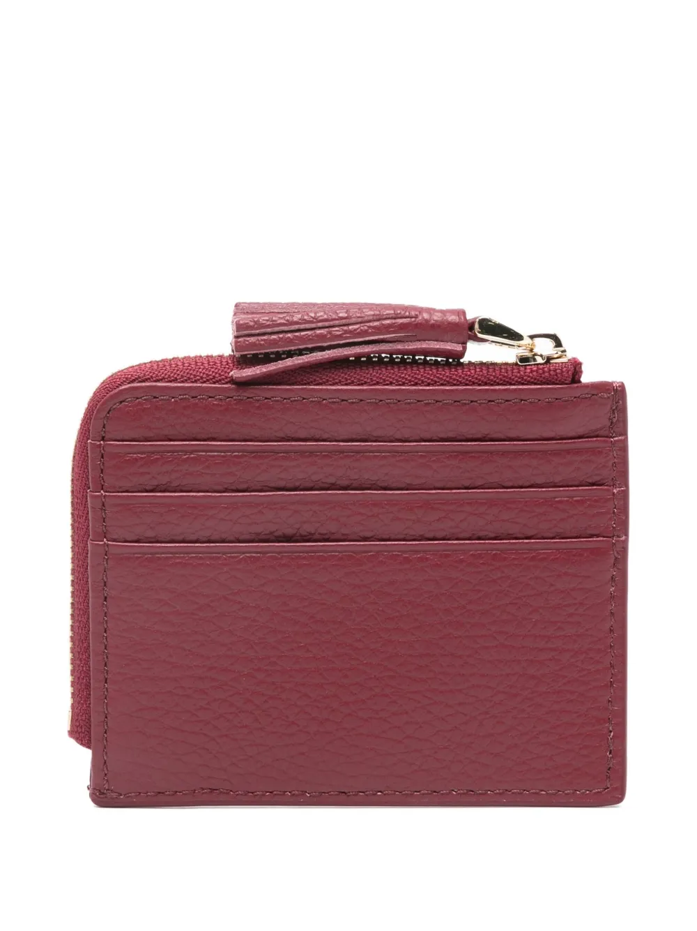 Coccinelle tassel-detail zip leather wallet - Rood