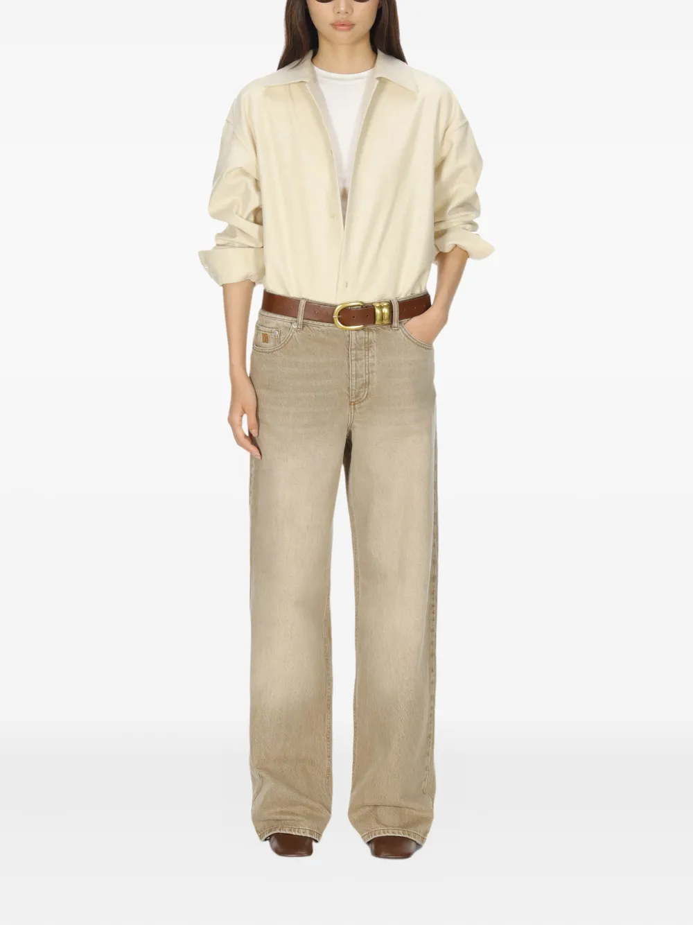 Auralee Wollen blouse - Beige