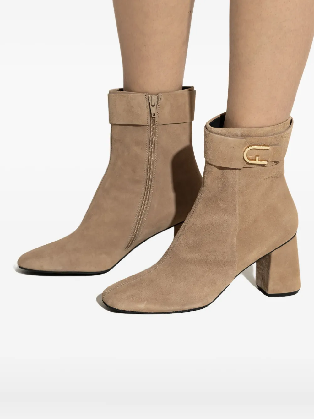 Furla Laarzen met gesp Beige