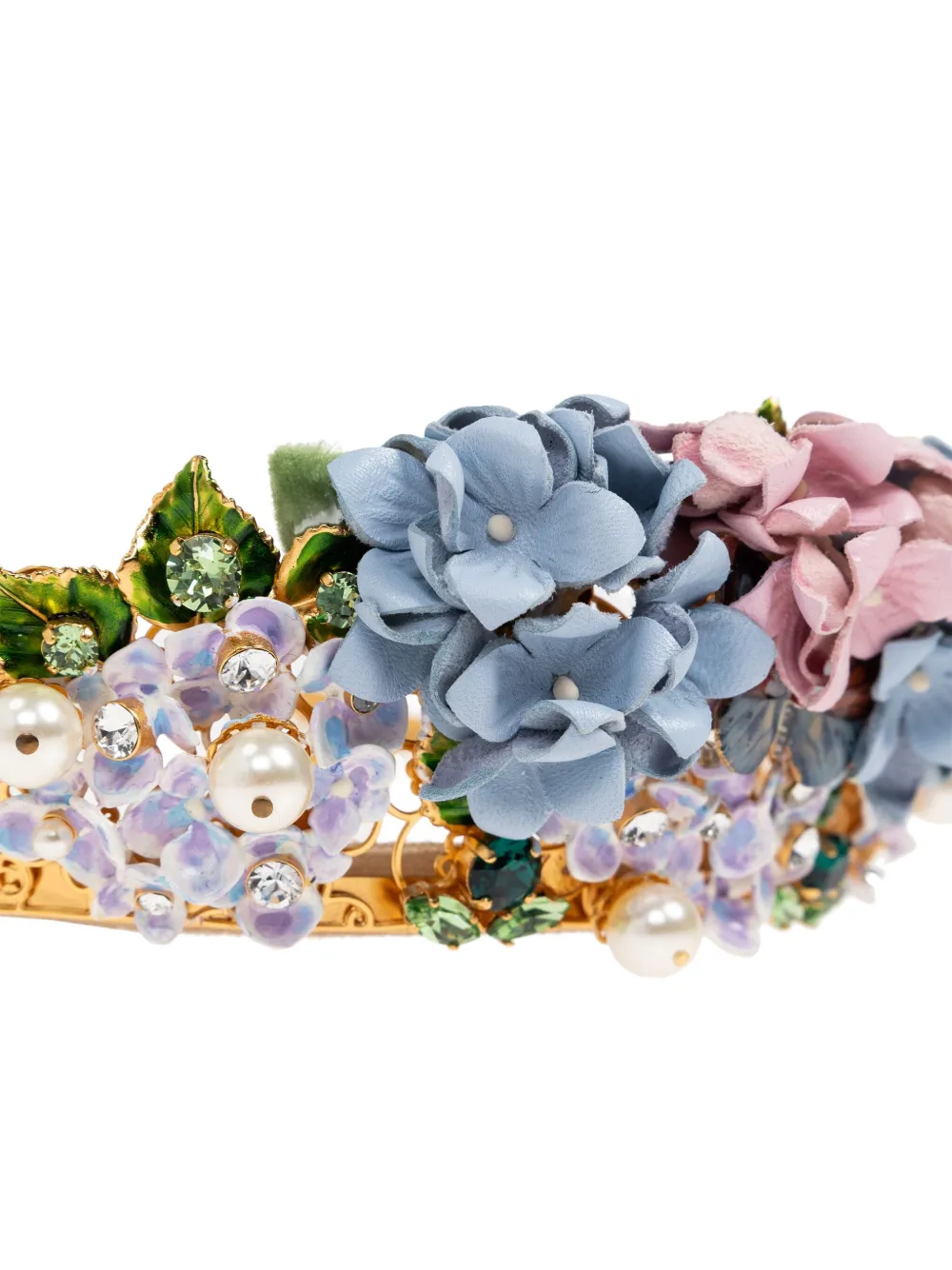 Dolce & Gabbana Floral-embellished Headband In Blue
