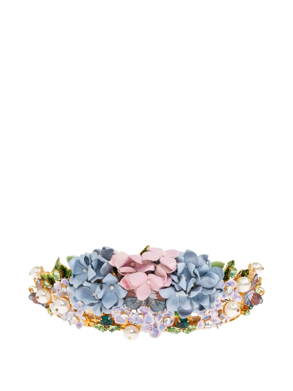 Dolce & Gabbana Floral-embellished Headband In Blue