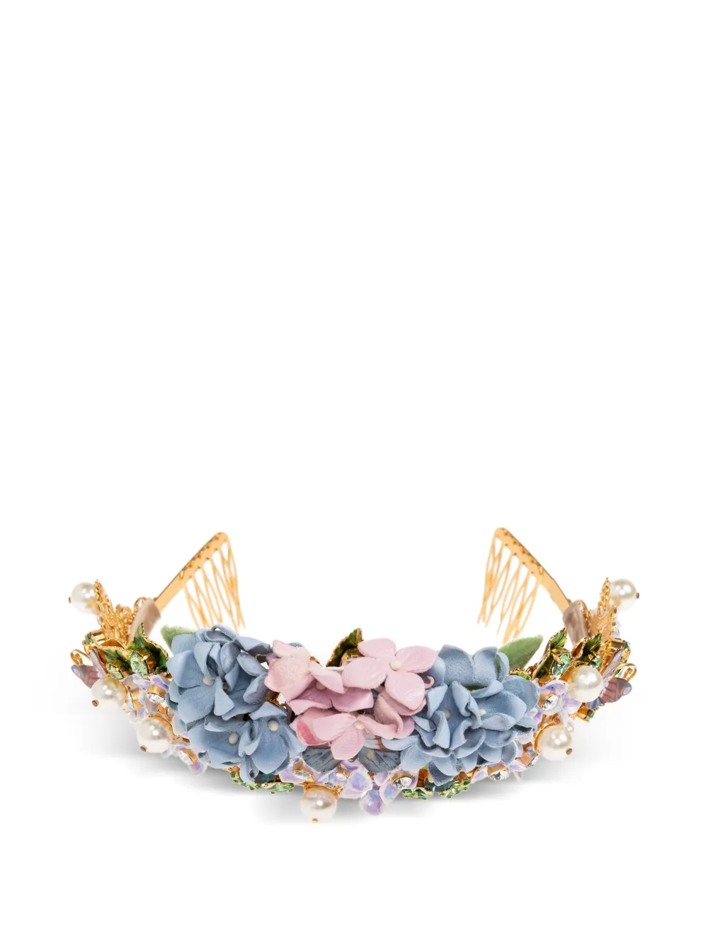 Dolce & Gabbana Haarband verfraaid met bloemen Blauw