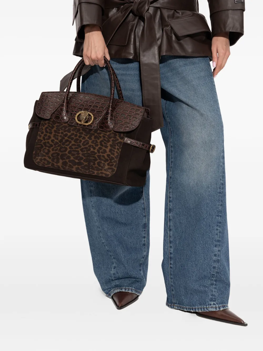 Kurt Geiger Chelsea Leopard-print Tote Bag In Brown
