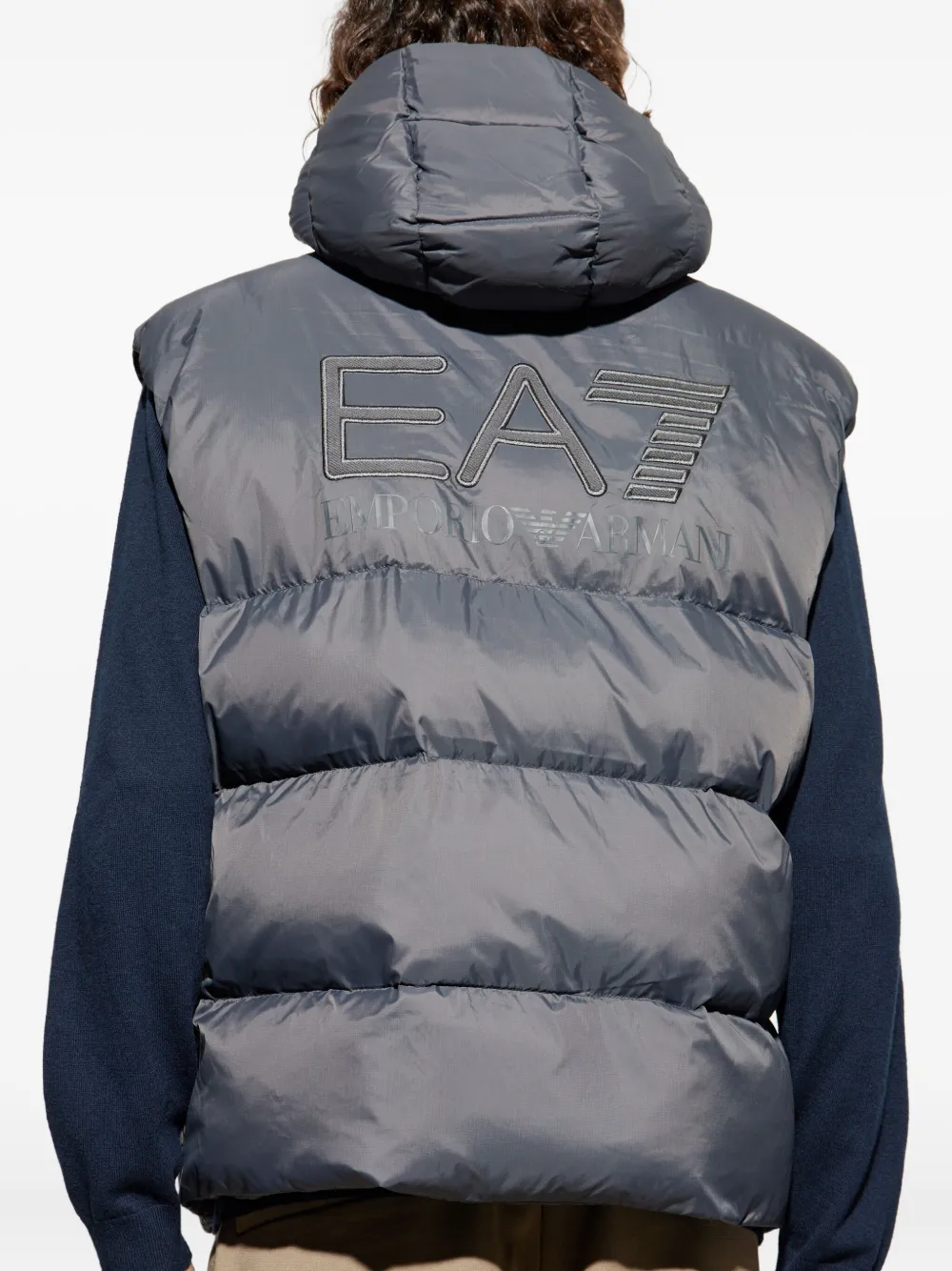 Ea7 Emporio Armani Gilet met capuchon en rits Grijs