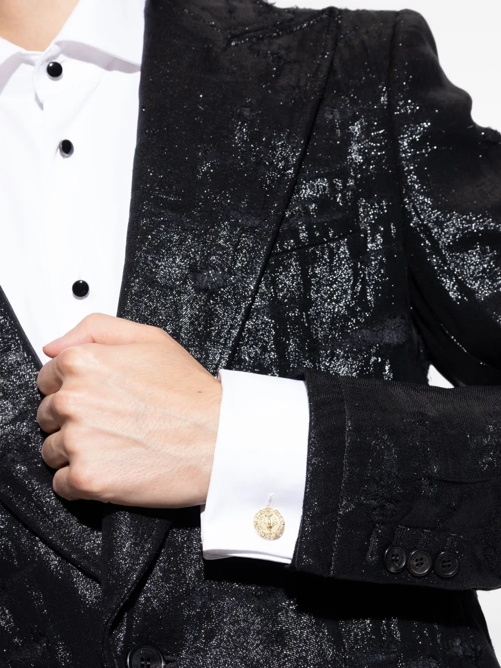 Dolce & Gabbana embellished round cufflinks - Oro