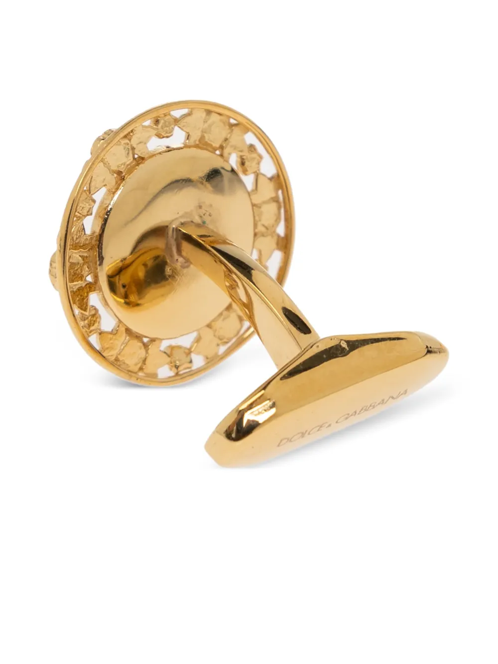 Dolce & Gabbana Ronde verfraaide manchetknopen Goud