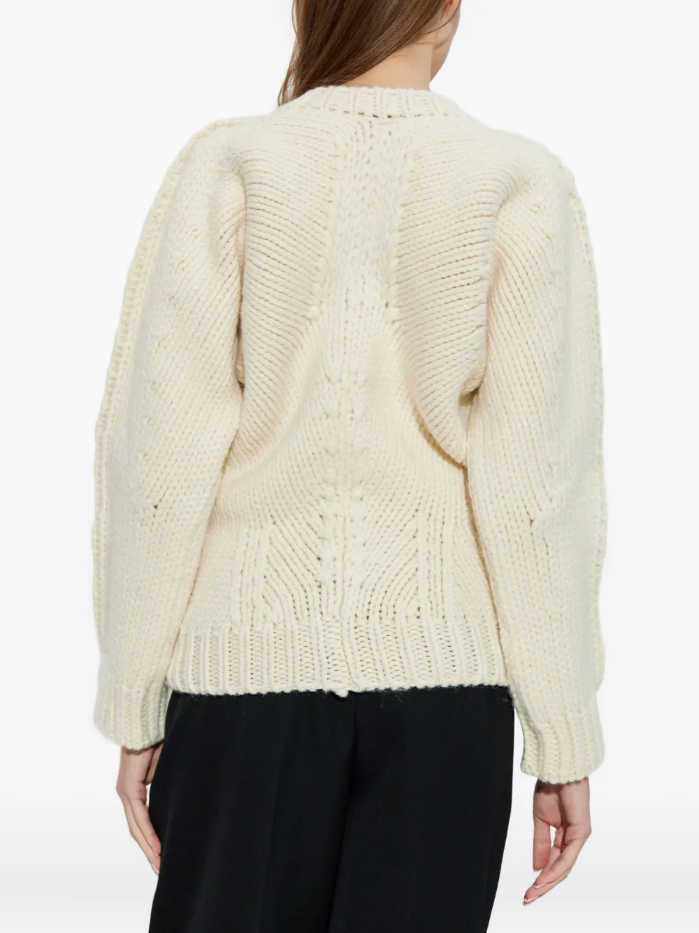 Jil Sander V-neck Wool Sweater In Neutral