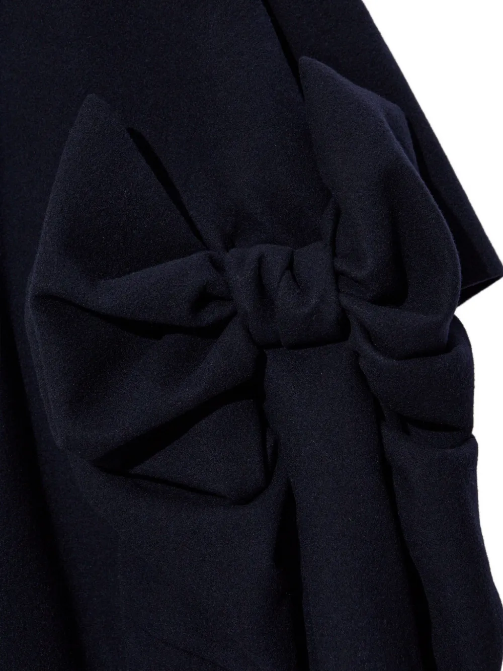 Comme Des Garçons Bow-detail Wool Coat In Blue