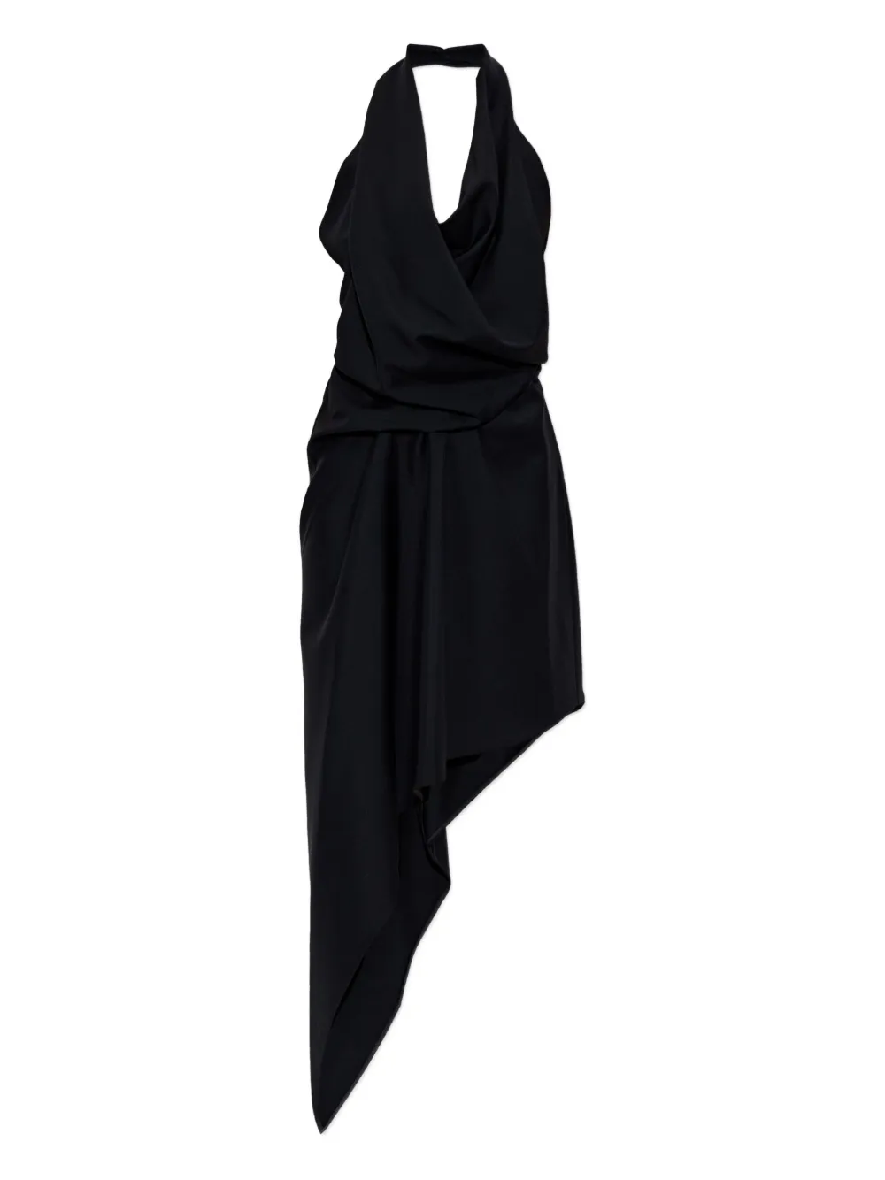 Alexander Wang Halterneck Asymmetric Mini Dress In Black