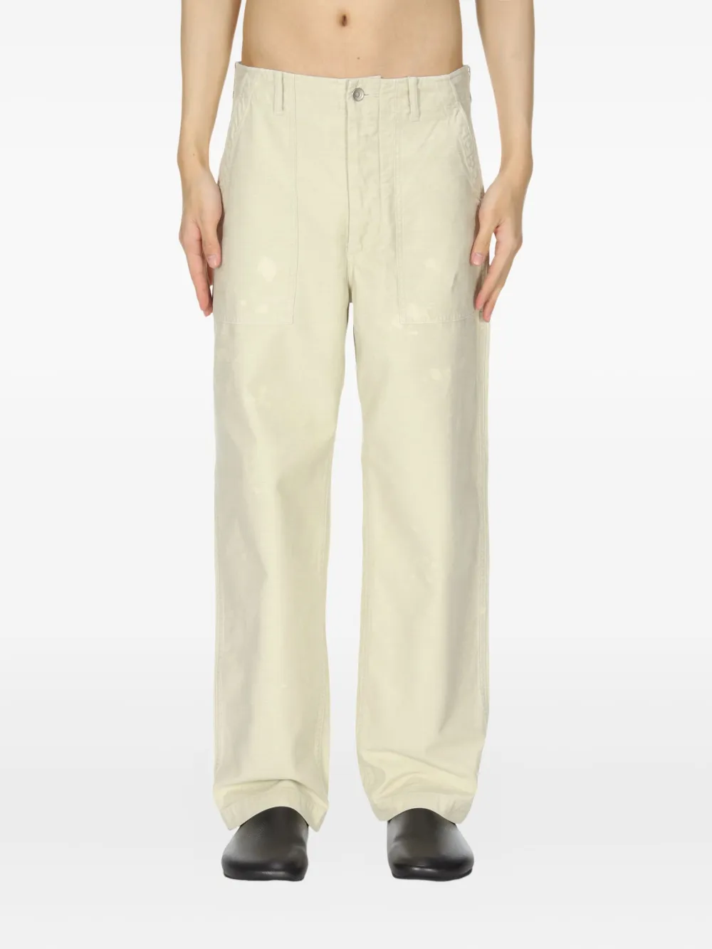 Auralee Washed Baggy Baker Trousers In Neutral