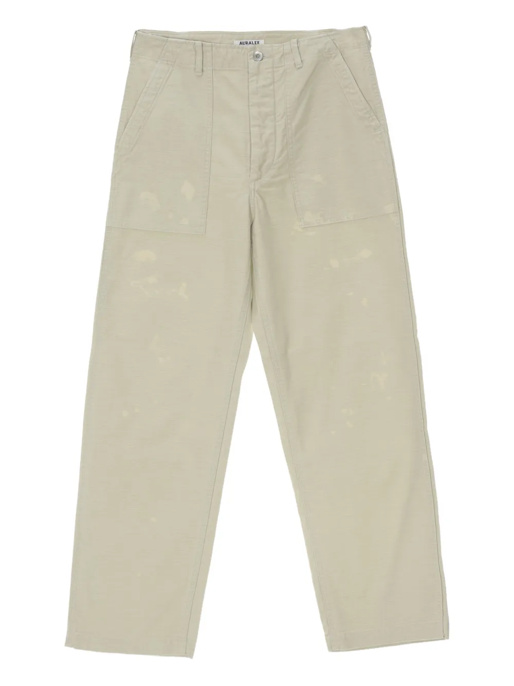 Auralee Washed Baggy Baker Trousers In Neutral