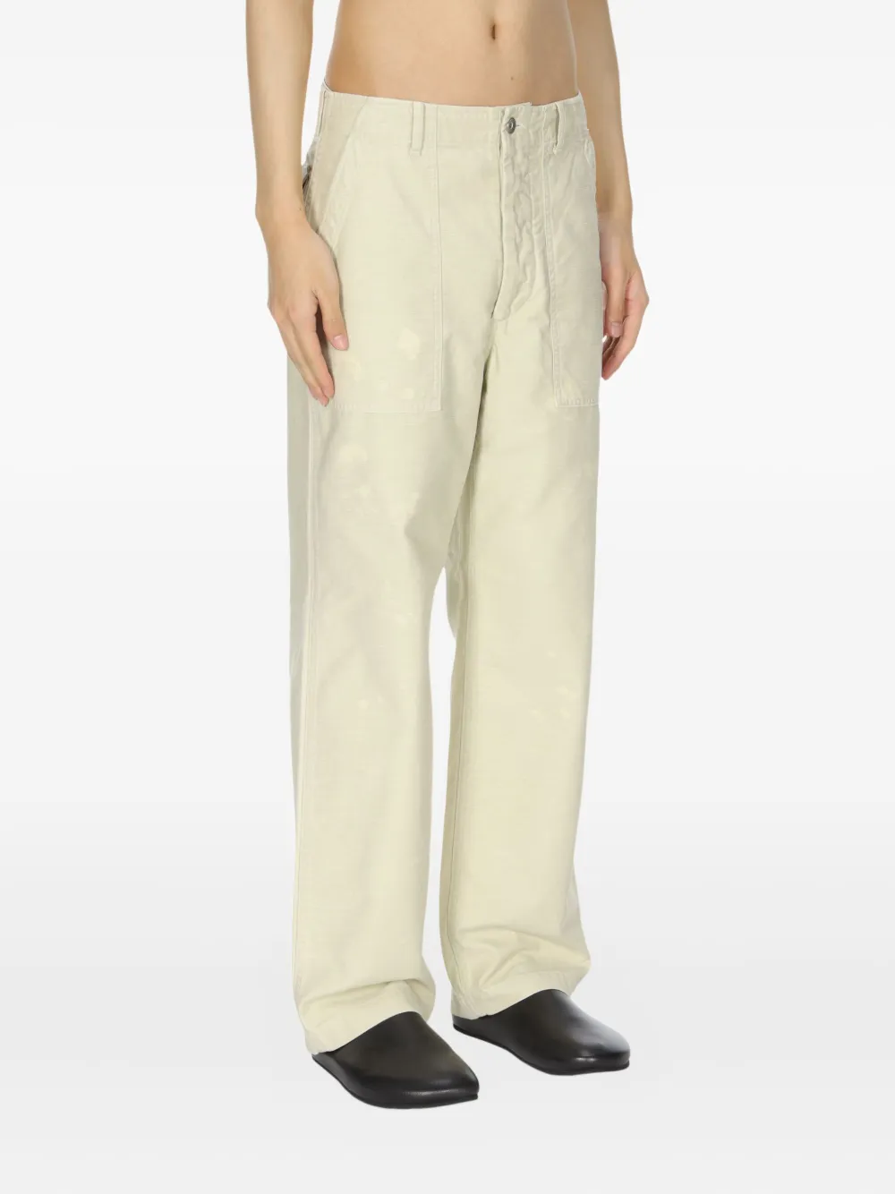 Auralee Washed Baggy Baker Trousers In Neutral
