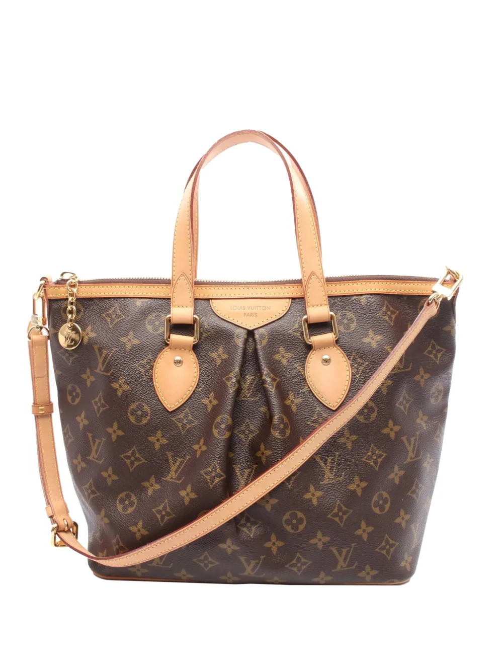Pre-owned Louis Vuitton 2011 Monogram Palermo Pm Satchel In Brown