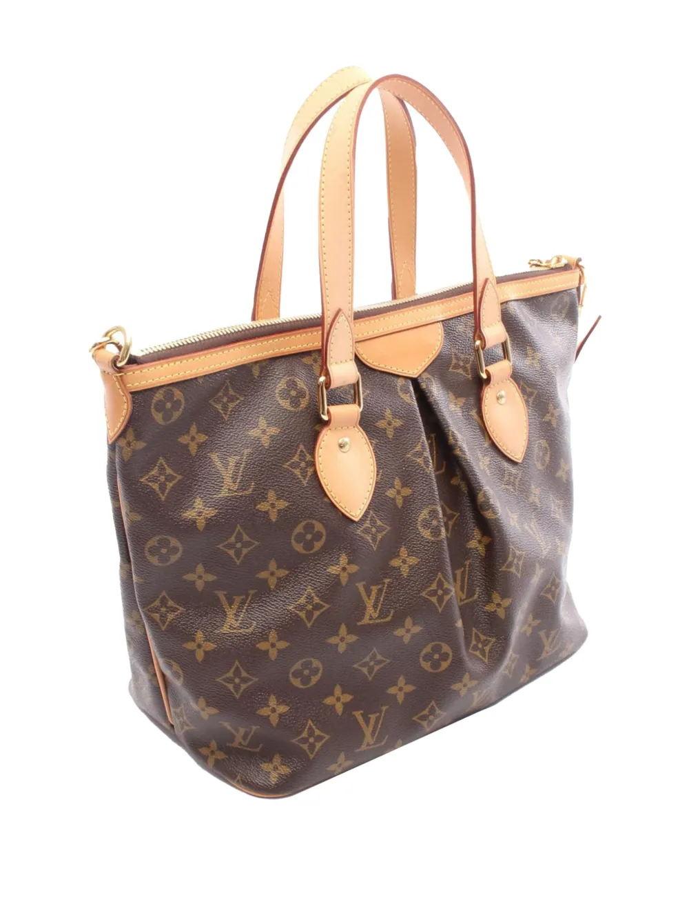 Pre-owned Louis Vuitton 2011 Monogram Palermo Pm Satchel In Brown